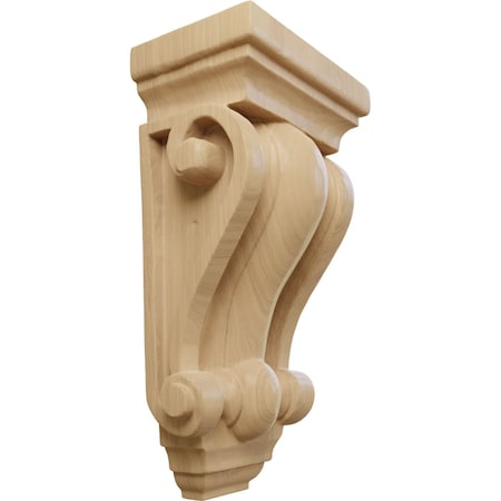 Ekena Millwork 4"W x 2 1/2"D x 7 1/2"H Cole Pilaster Wood Corbel, Cherry CORW04X02X07COCH